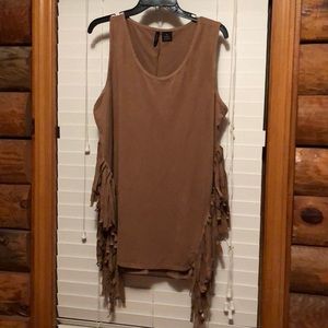 Suede Fringed Top